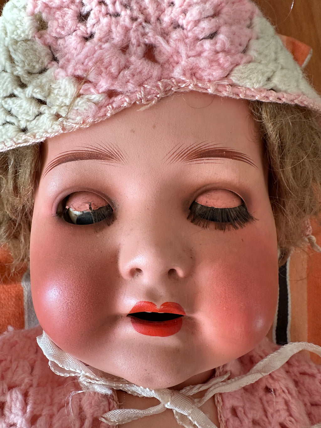 1920s German made Composition Sleep Doll with Original Accessories