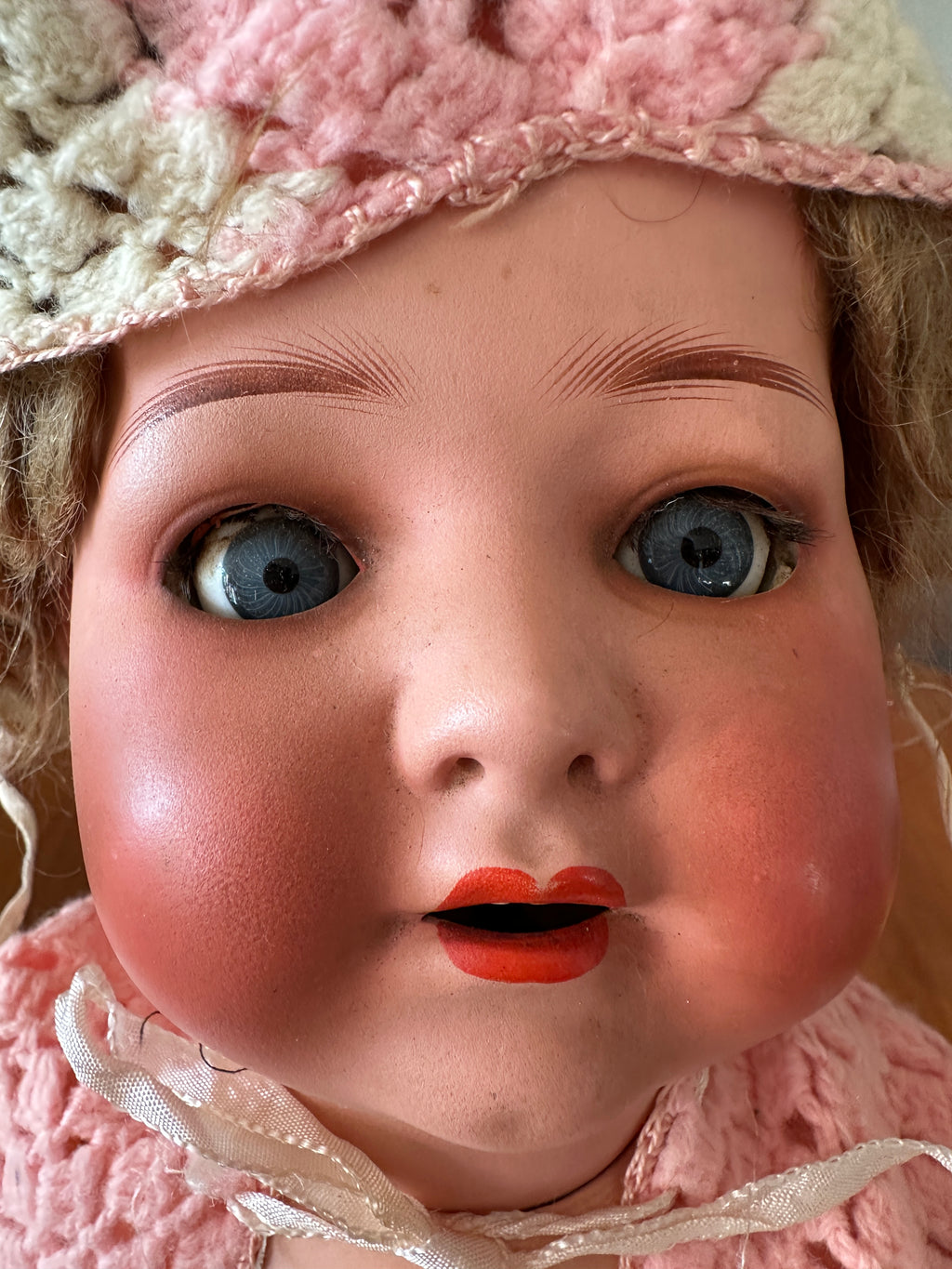 1920s German made Composition Sleep Doll with Original Accessories