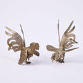 Pair Of Cast Fighting Cocks